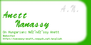 anett nanassy business card